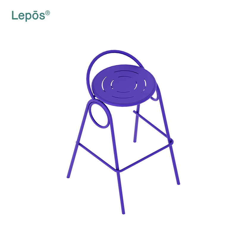 Contemporary Design Aluminum Outdoor High Patio Bar Stool Anti-Rust Frame Cafe Garden Bar Chair for Commercial Residential Use