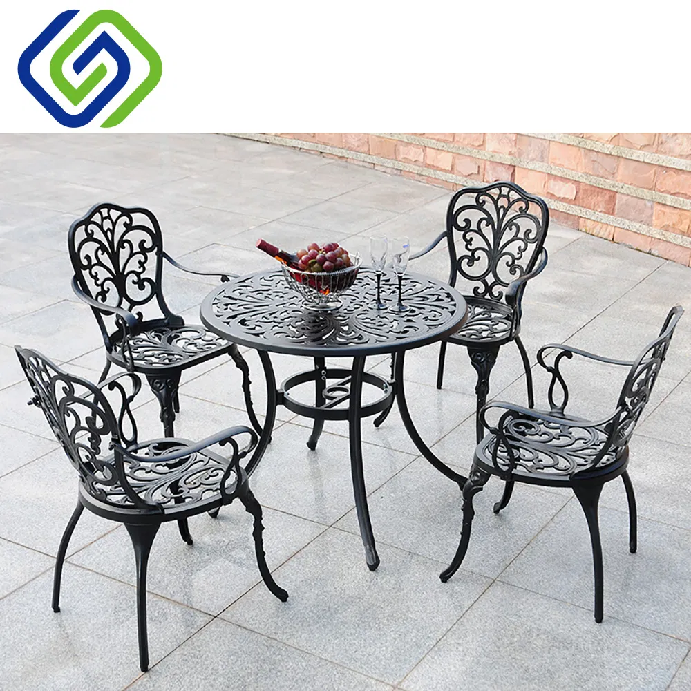 New Design Brown Cast Aluminum Outdoor Bistro Bar Set