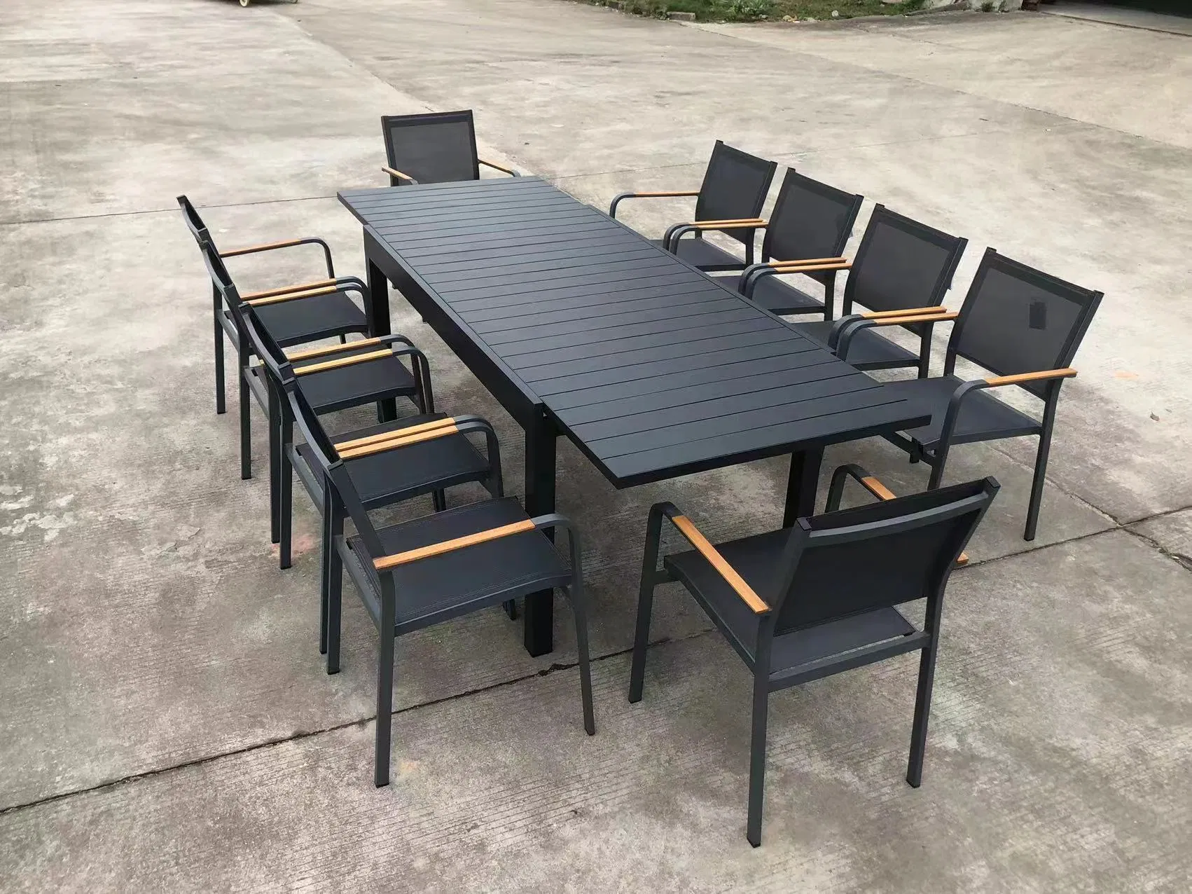 China Outdoor Furniture Factory Extending Table Aluminum Patio Extension Table