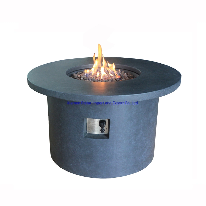 Factory Direct Selling Cement Outdoor Round Gas Fire Pits Propane Dining Table