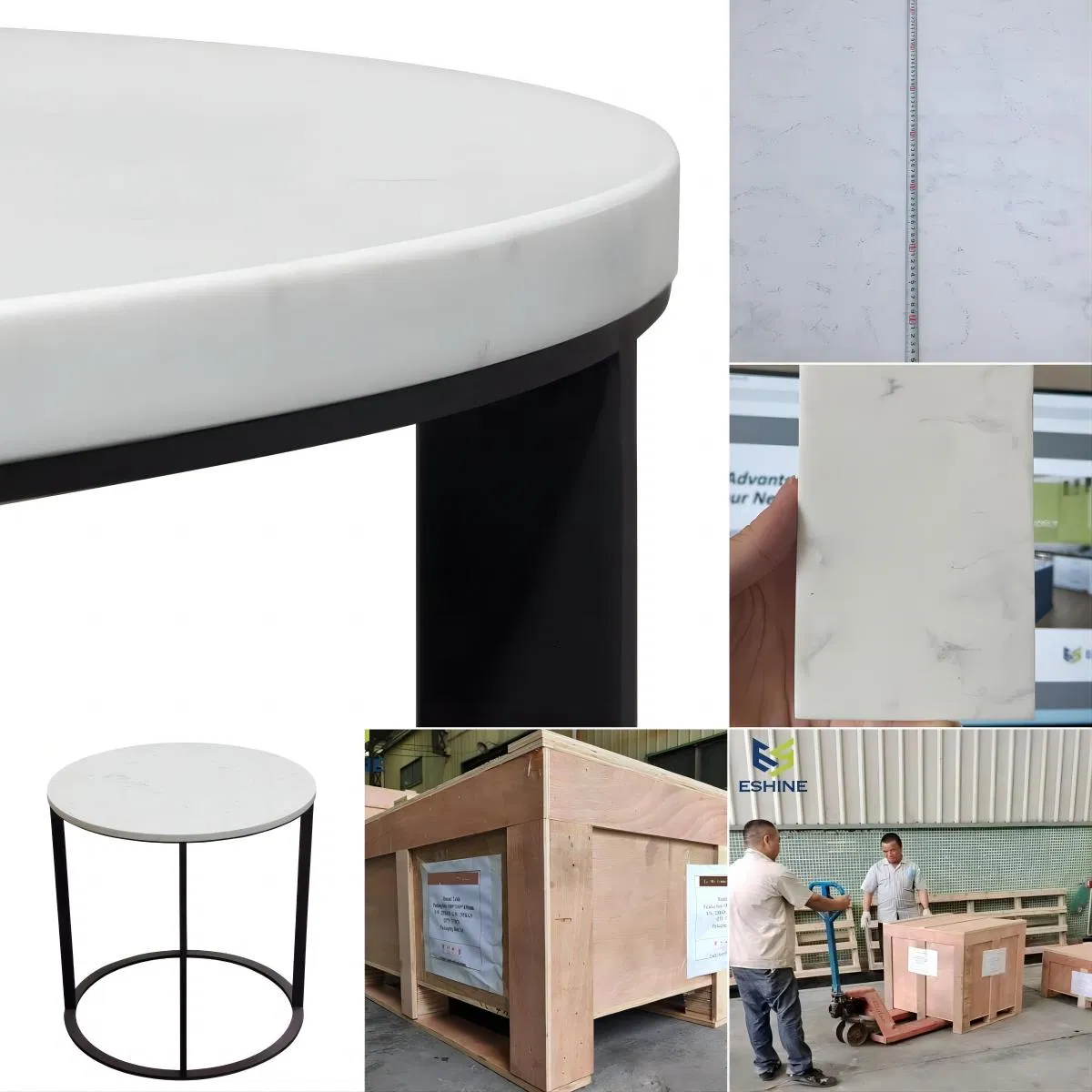 Customized Corian Coffee Table Top in Vein Pattern/Cream/Warm White and Round/Square/Rectangle Design Corian Extending Dining Table for Outdoor/Exterior