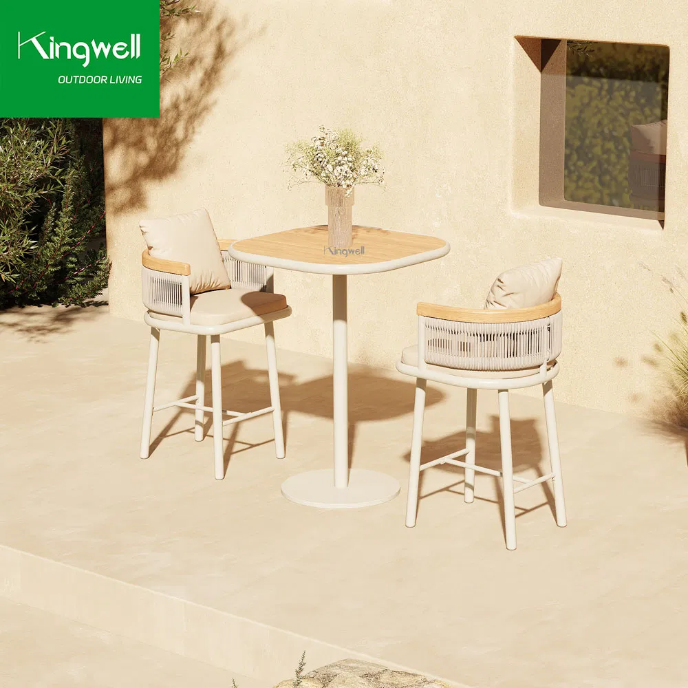 Kingwell Outdoor Furniture Aluminum Dining Bar Stools for Cafe Restaurant Villas