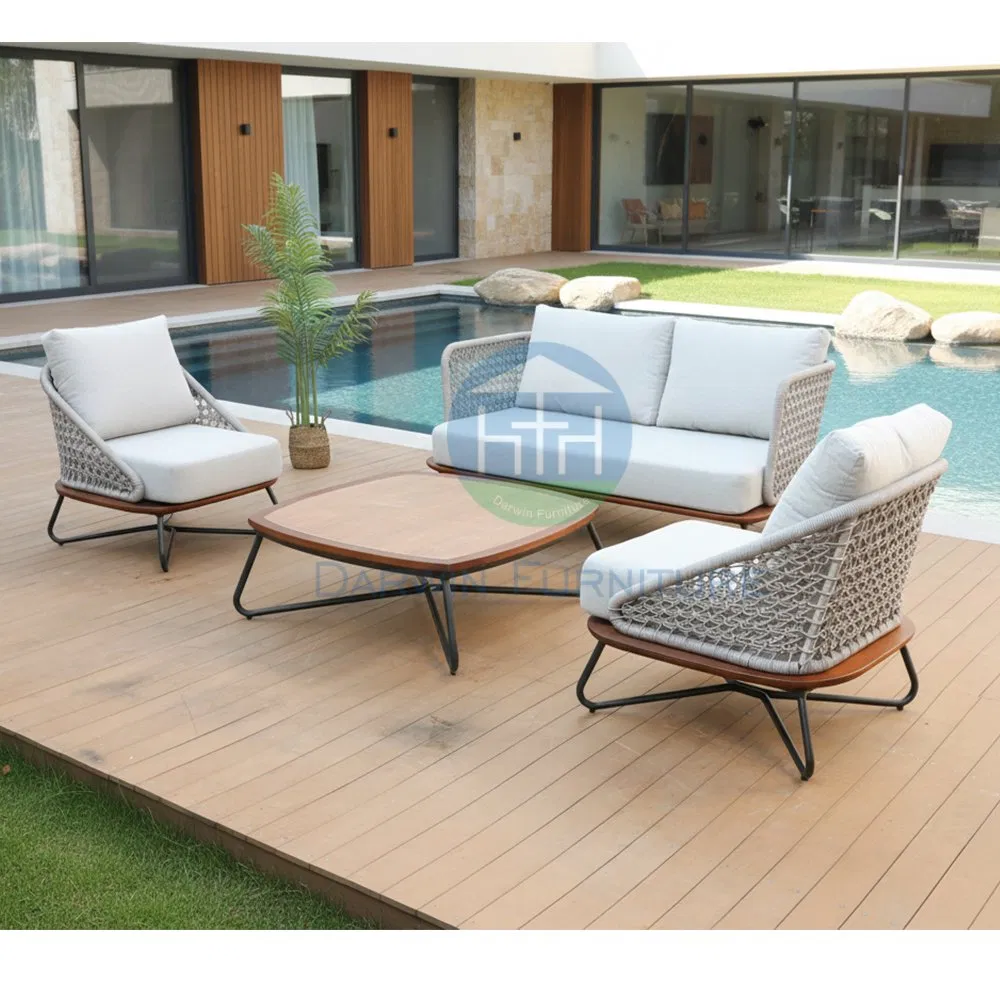 Foshan Modern Aluminum Outdoor Garden Couch Corner Outdoor Sectional Sofa