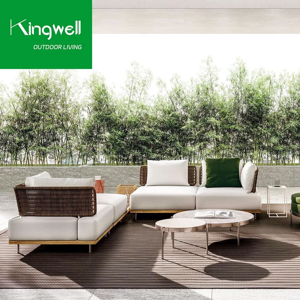 Modern Sectional Garden Furniture Patio Teak Corner L Shape Outdoor Sofa