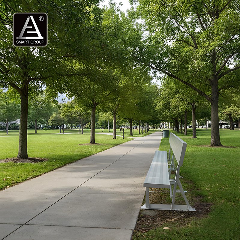 Hot Sale Outdoor Furniture Aluminum Bench Seat Park Street Exterior Bench Chair Seats Garden Patio Waiting Bench for School Mall