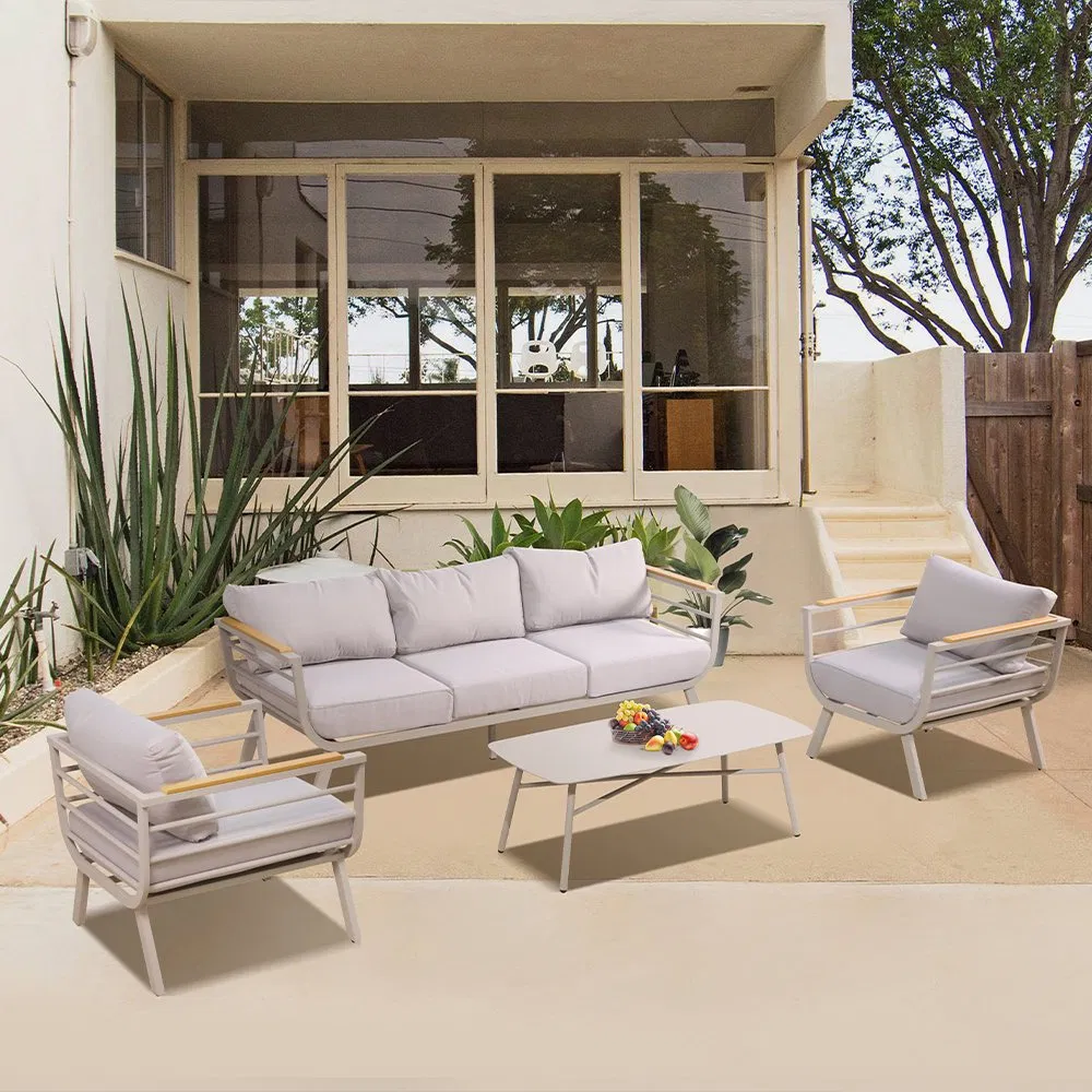 Pirce Competitve Resort Aluminum Outdoor Sofa Corner Sectional with Side Armrests