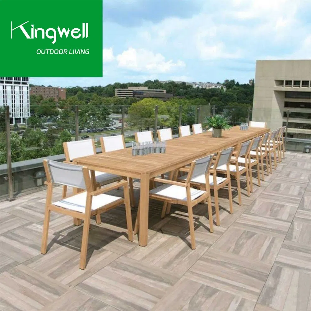 China Teak Wood Outdoor Garden Patio Dining Furniture Table Set for Hotel