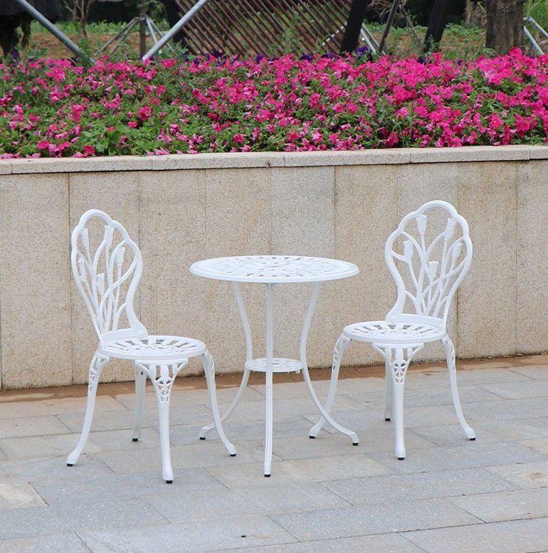 Cast Aluminum Patio Park Garden Furniture Set Outdoor Set Perform Desk/Table