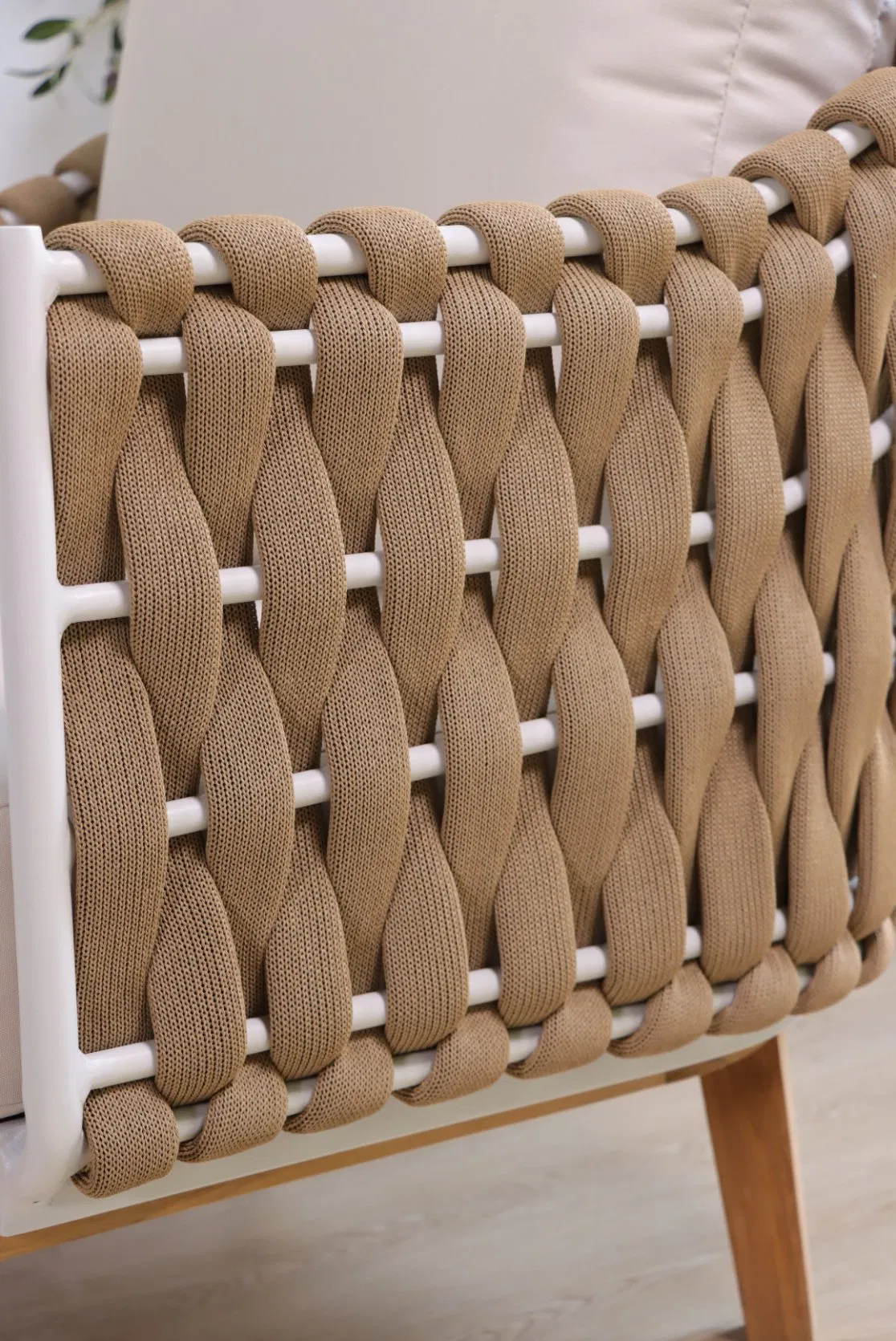 Modern Luxury Outdoor Sectional Sofa Wooden Rope Garden Outdoor Sofa