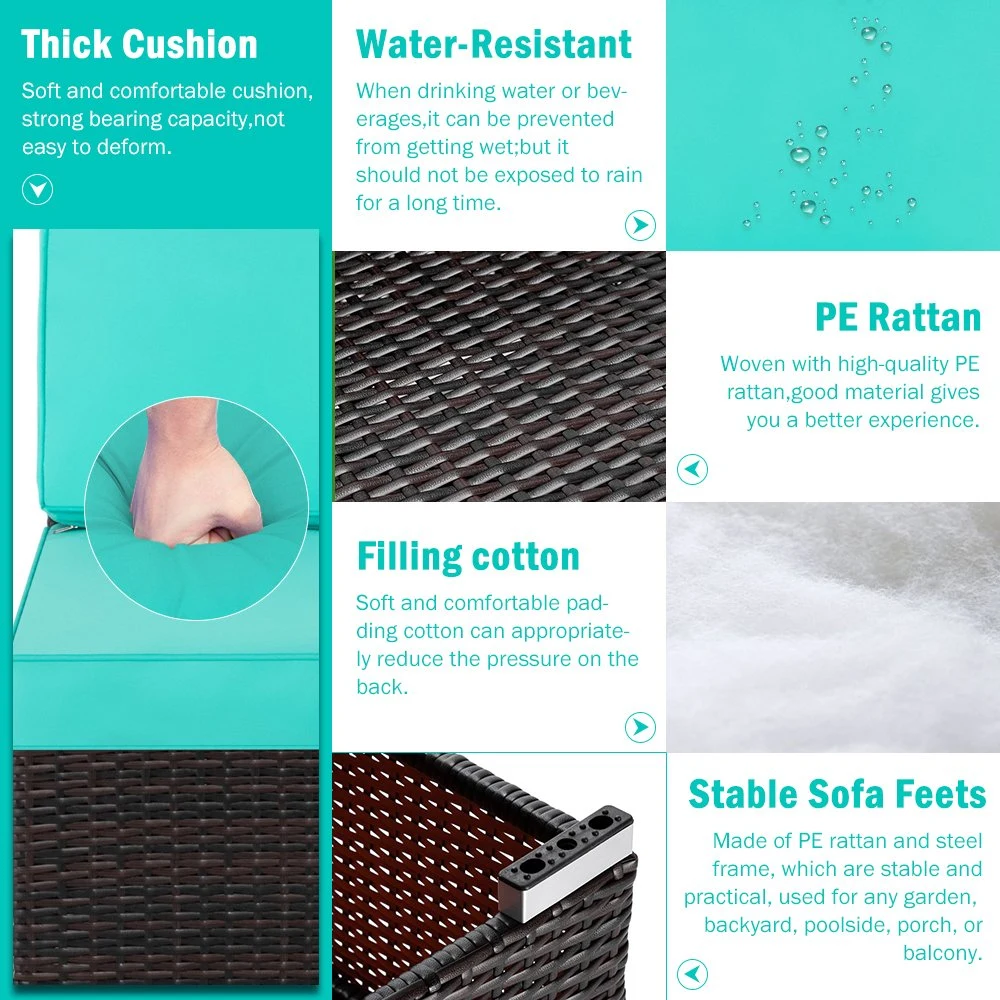 Top Selling Rattan Garden Furniture Weathered Teak Outdoor Sofa Modern Outdoor Furniture