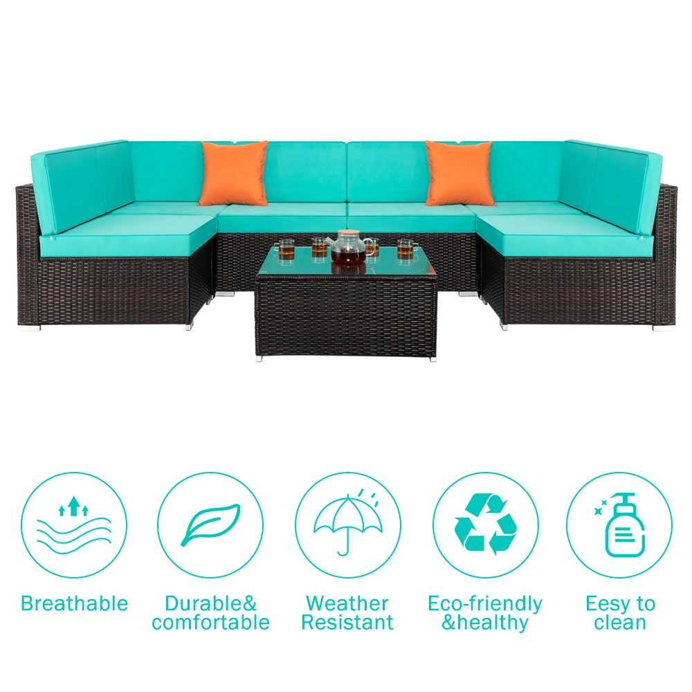 Top Selling Rattan Garden Furniture Weathered Teak Outdoor Sofa Modern Outdoor Furniture