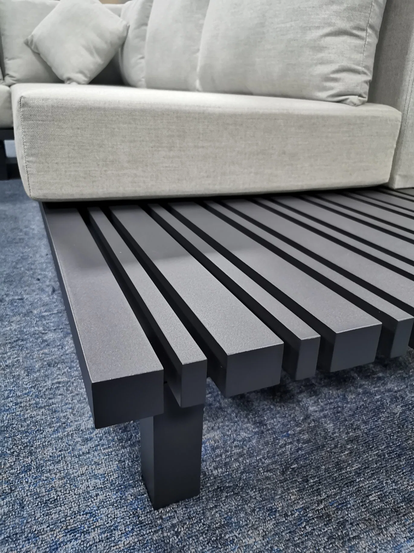 Patio Furniture Set 5 Seaters Outdoor Wicker Garden Sectional Sofa with Thick Cushions &amp; Tempered Glass Table Patio Couch Conversation Set