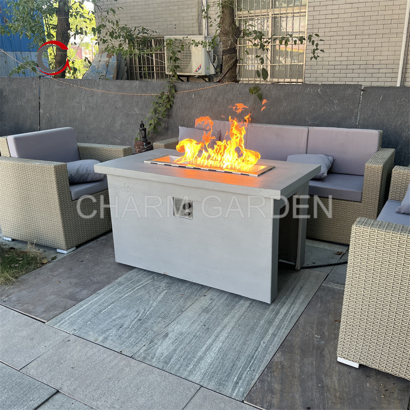 Outdoor Heating Gas Garden Patio Fire Table Outdoor Terrace Dining Fire Pits Table