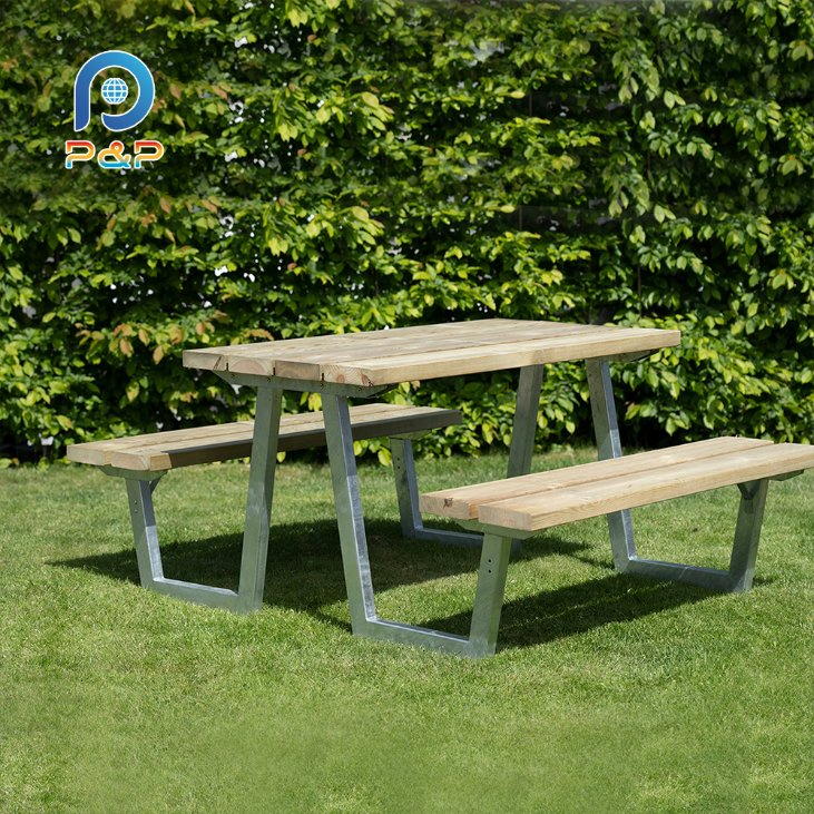 Contemporary Outdoor Garden Table Bench Set Modern Patio Furniture for Outdoor Enjoyment