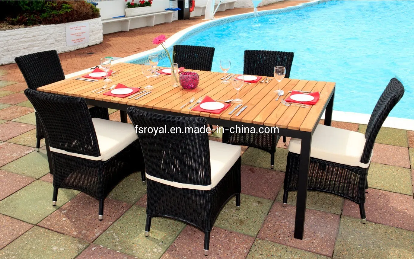 Contemporary Outdoor Dining Table Leisure Chair Garden Patio Restaurant Hotel Pool Side Teak Furniture