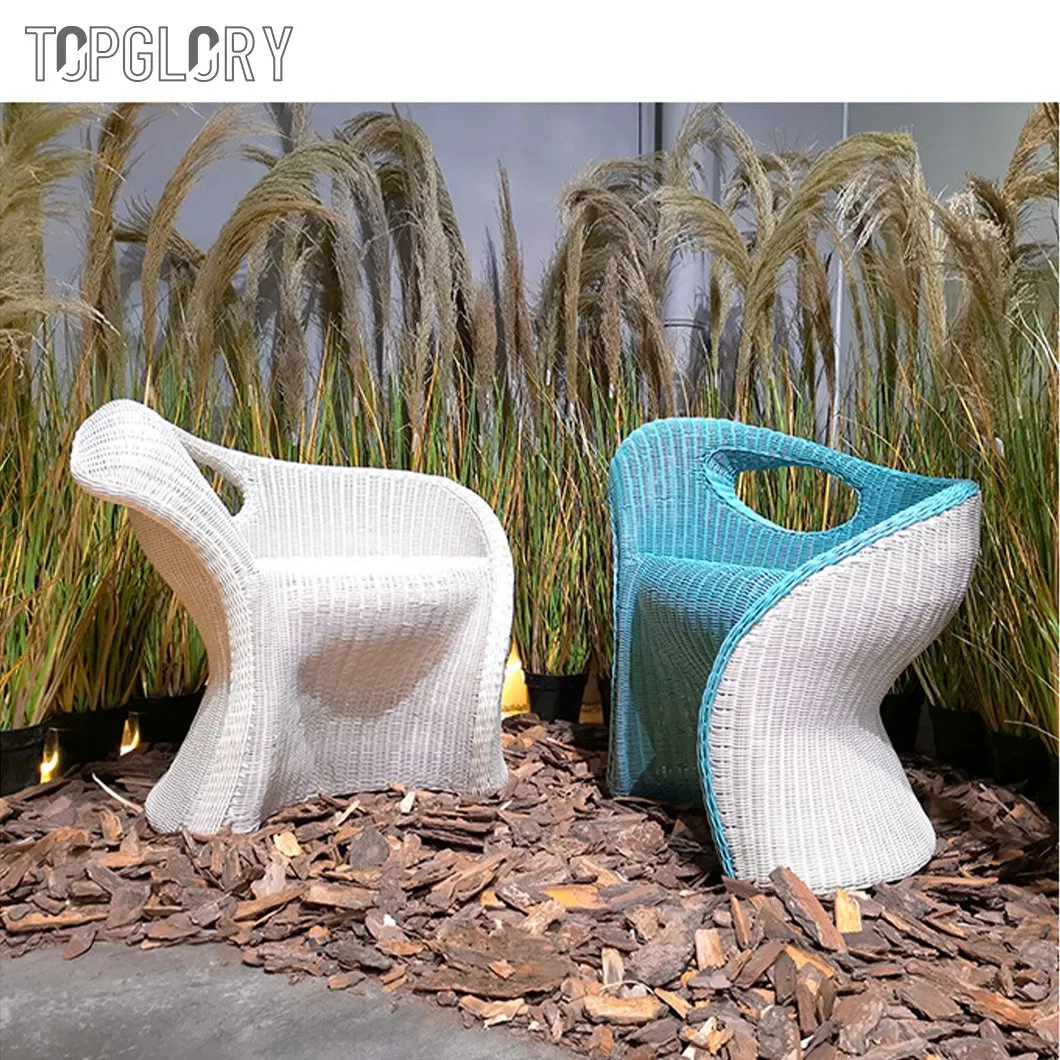 Modern Wholesale Special Shape Design Outdoor Garden Patio Aluminum Furniture Rattan Wicker High Chair