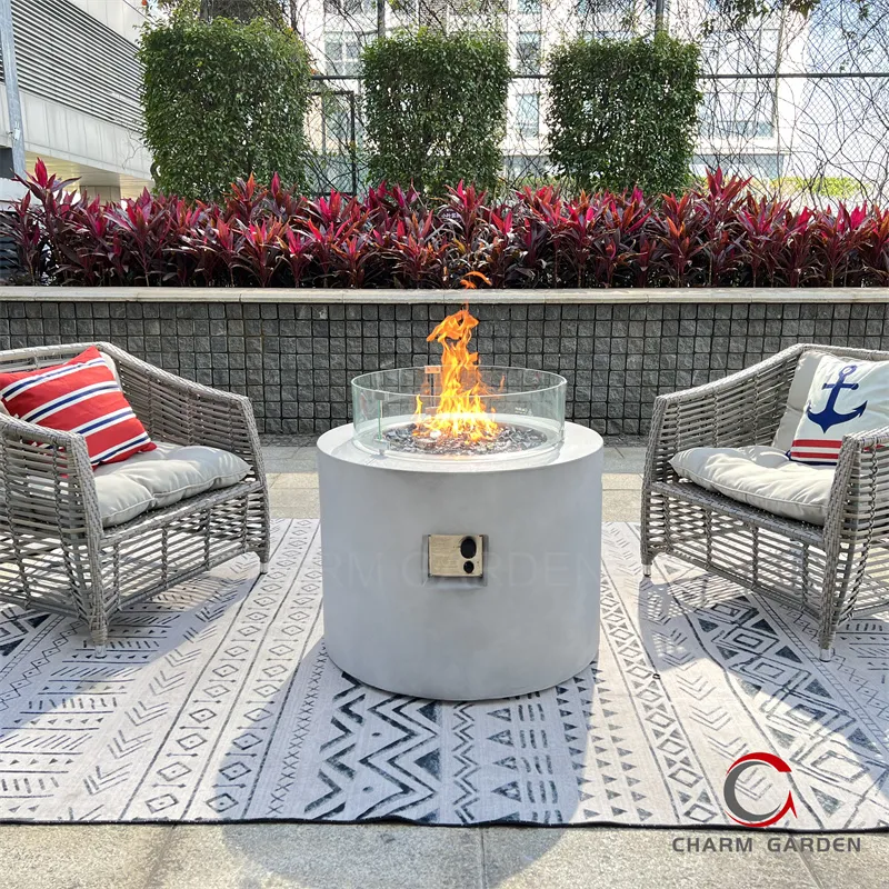 Modern Garden Furniture Dining Concrete Fire Pit