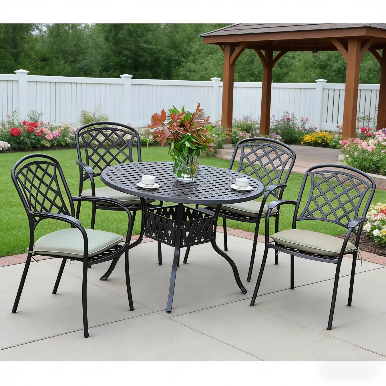 Cast Aluminum Patio Furniture Outdoor Garden Furniture Richmond Round Dining Table