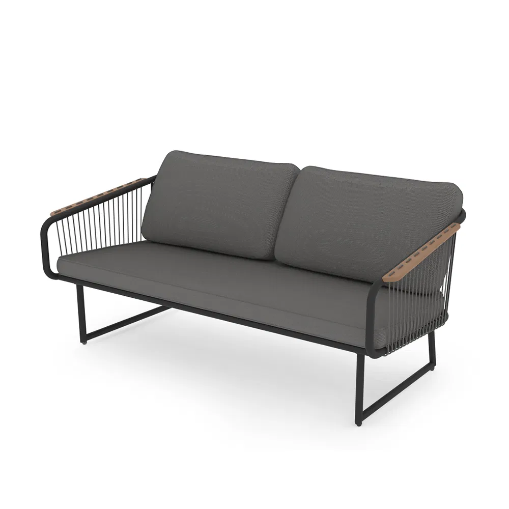 Luxury Modern Teak Wood Waterproof Outdoor Lounge Furniture Set Garden Patio Pool Outside Metal Outdoor Sofa Sectional Furniture