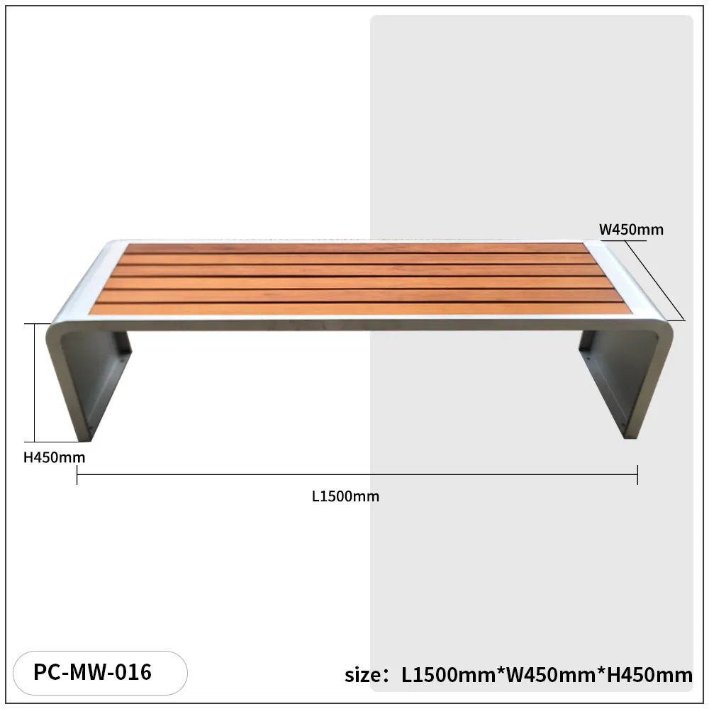 Waterproof Park Patio Wholesale Wooden Garden Leisure Outdoor Park Bench Without Backrest