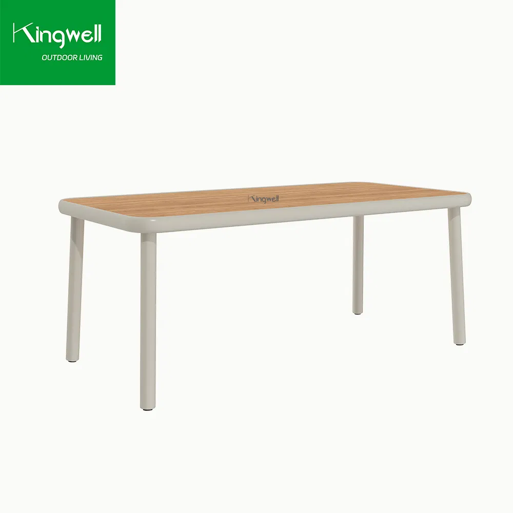 Customized Kingwell Balcony Bistro Furniture Aluminum Rope Outdoor Garden Table Set