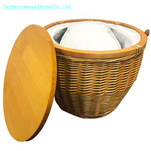 Customized Christmas Gift Picnic Baket Wicker Hamper with Washable Lining