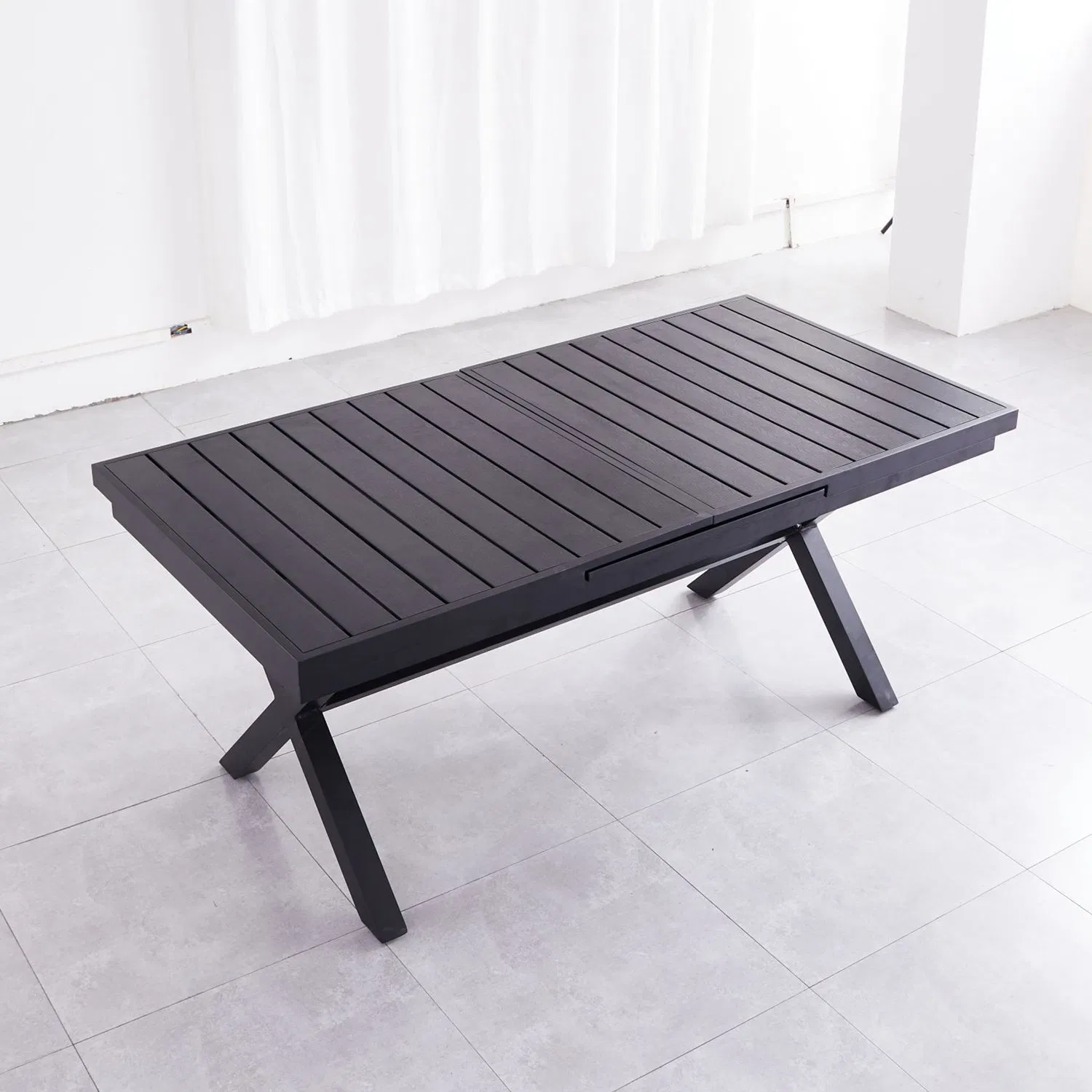 Outdoor All Aluminum Picnic Garden Patio Rectangle Expandable Table Sets