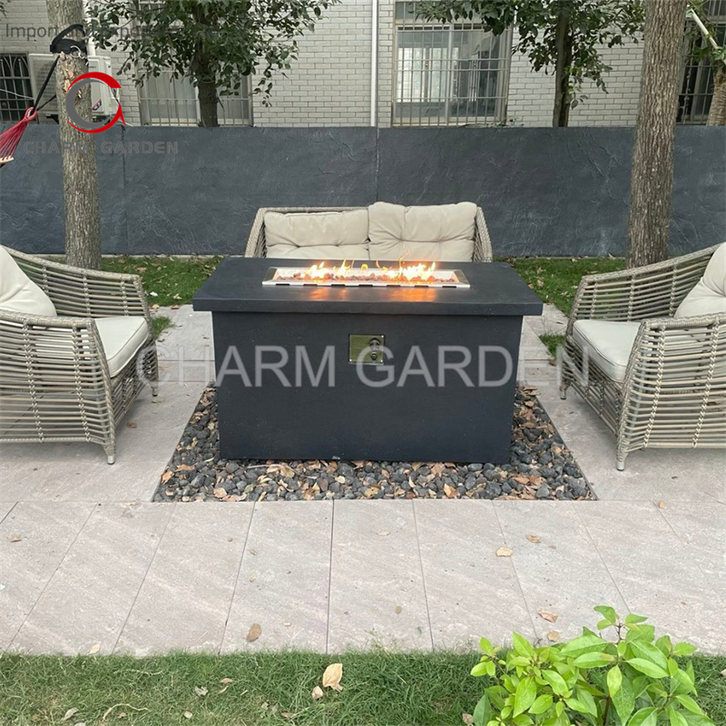Outdoor Heating Gas Garden Patio Fire Table Outdoor Terrace Dining Fire Pits Table