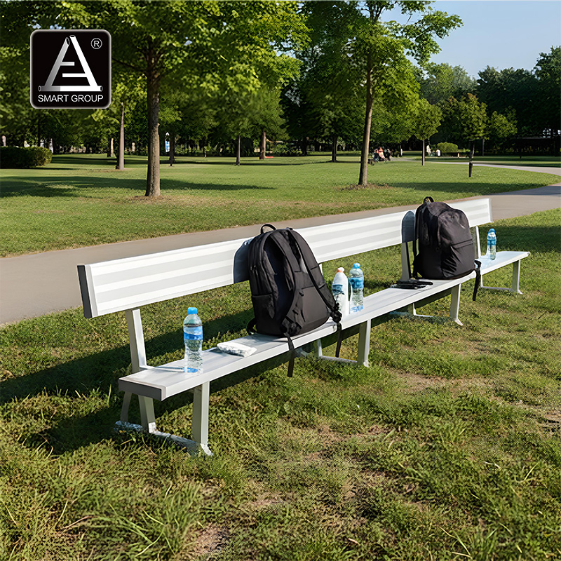 Hot Sale Outdoor Furniture Aluminum Bench Seat Park Street Exterior Bench Chair Seats Garden Patio Waiting Bench for School Mall