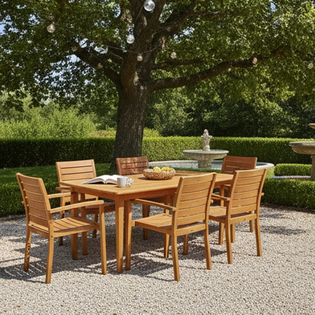 Minimalist Outdoor Bistro Set - Clean Lines, Solid Modified Pine, Compact for Balcony or Terrace