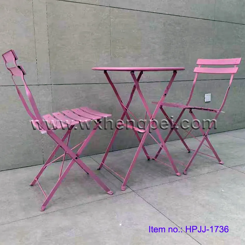 Indoor/Outdoor 3-Piece Foldable Bistro Set Display 2