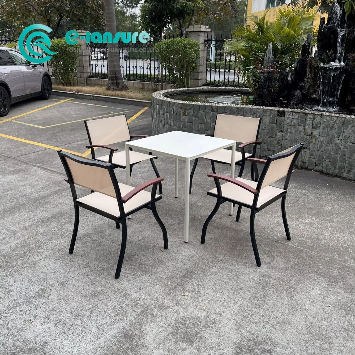 High Quality Factory Wholesale Durable Aluminum Garden Dining Set Table and Chair Set All-Weather for Villa Patio Garden