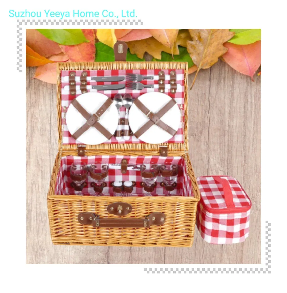 Customized Christmas Gift Picnic Baket Wicker Hamper with Washable Lining