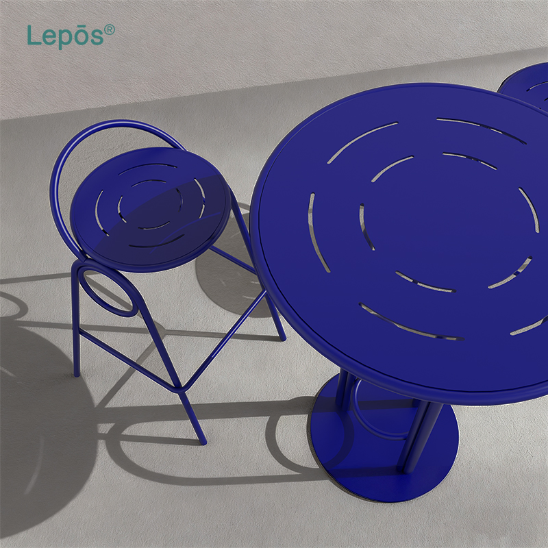 Wholesale High Bar Stool Aluminum Powder Coated Frame Cushion Optional Outdoor Bar Chair for Hotel Resort Bistro Garden Setting