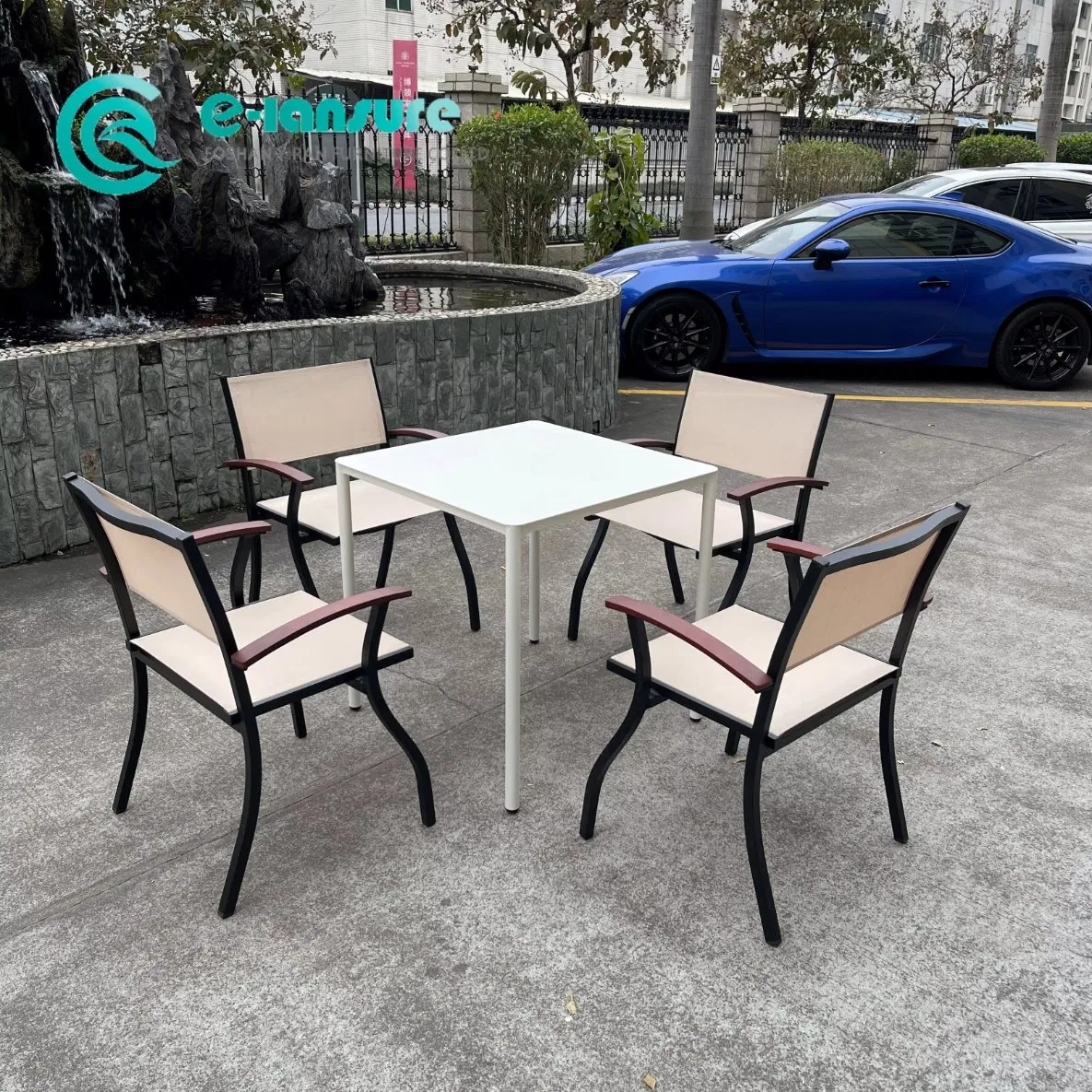 High Quality Factory Wholesale Durable Aluminum Garden Dining Set Table and Chair Set All-Weather for Villa Patio Garden