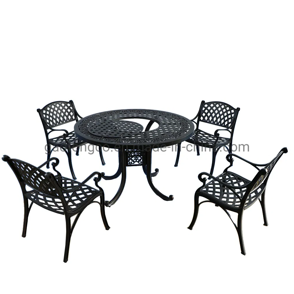 Cast Aluminum Garden BBQ Table Patio Grill Table Set BBQ Table
