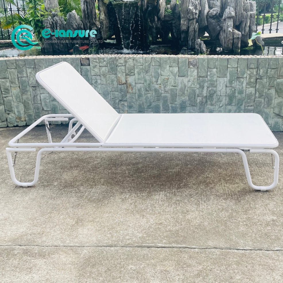 Wholesale Outdoor Furniture Aluminum Frame Sun Lounger Garden Textilene Fabric Chaise Lounge Chair Poolside Sunbed for Hotel Resort Courtyard