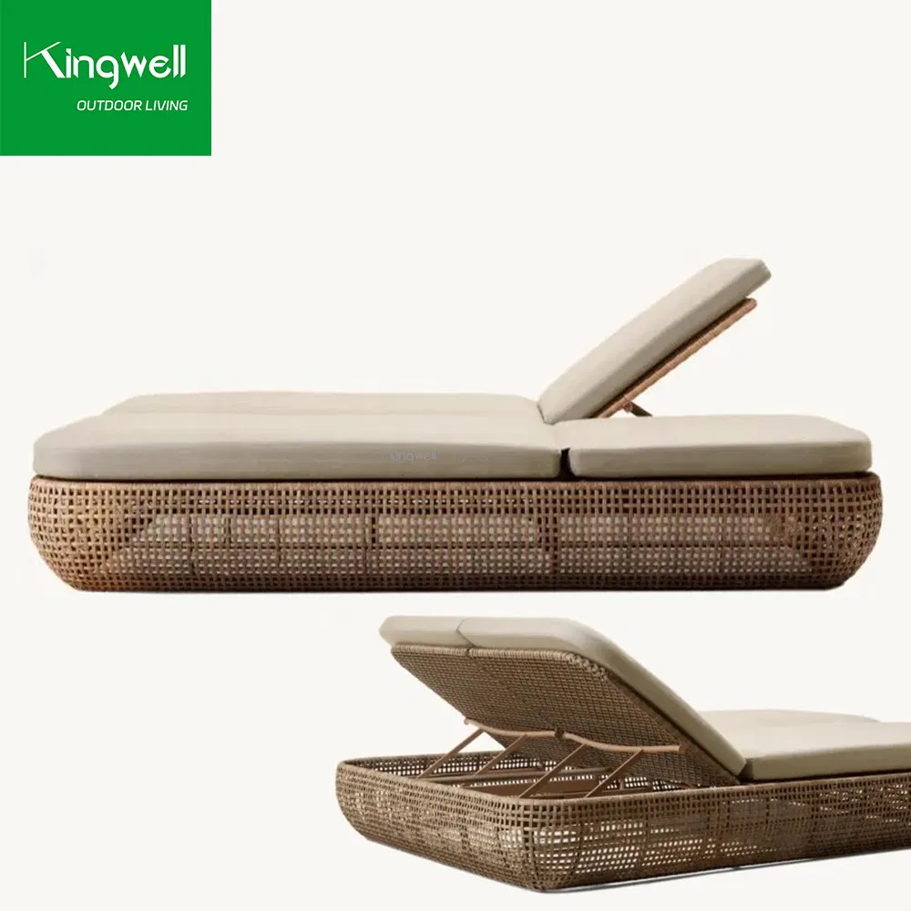 Modern Swimming Chaise Lounge Chairs Rattan Wicker Beach Sun Lounger for Villas Hotel