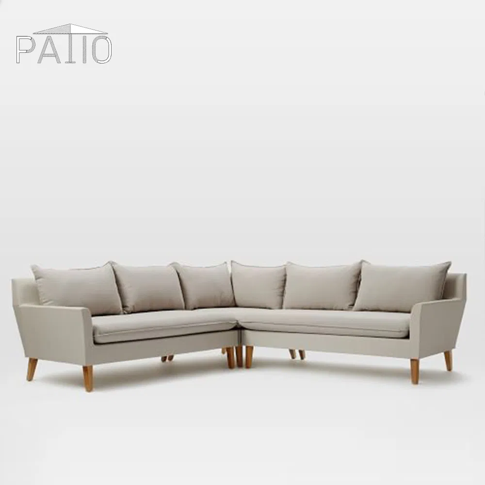 Foshan Wholesale Custom Garden Outdoor Synthetic Rattan Corner Sofa Cushions Set Outdoor Garden Wicker Patio Sectional Sofa