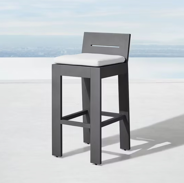 Sleek Commercial Grade Aluminum Barstool for Outdoor Dining