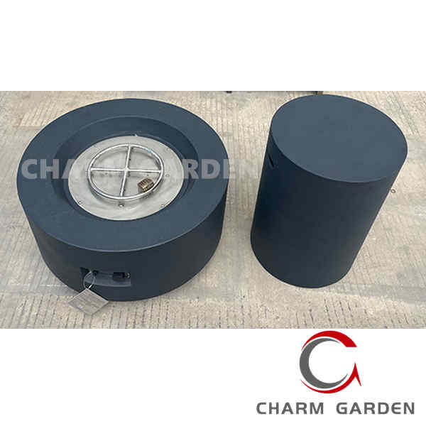 Customized Fiberglass Reinforce Concrete Look Fire Table Gas Tank Put Inside Fire Pit Dining Table Bar Coffee Table