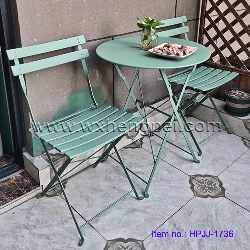 Indoor/Outdoor 3-Piece Foldable Bistro Set Display 5