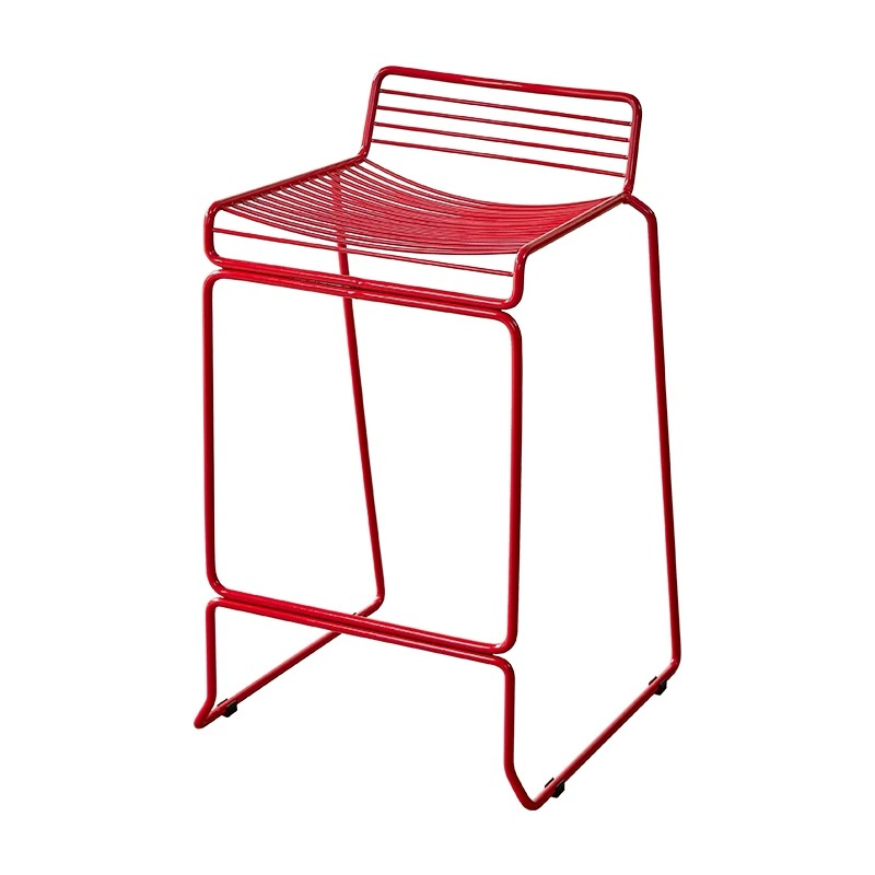 Modern Outdoor Iron High Stool, Nordic Minimalist Home Metal Bar Stool Coffee Shop