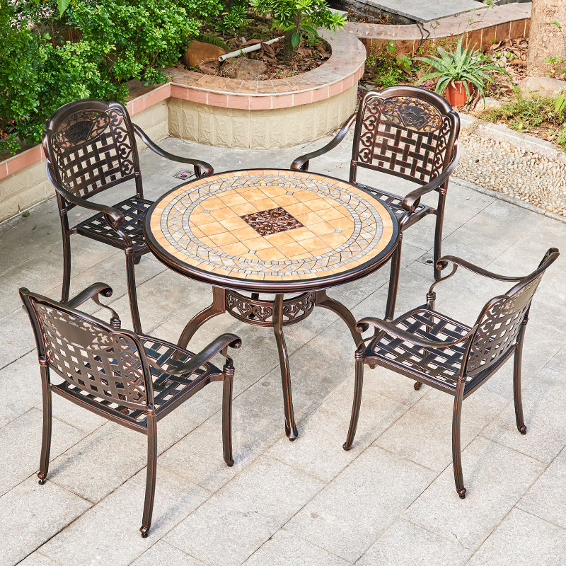 Hot Sales Outdoor Cast Aluminum Furniture Patio Garden Chair and Table for Restaurant