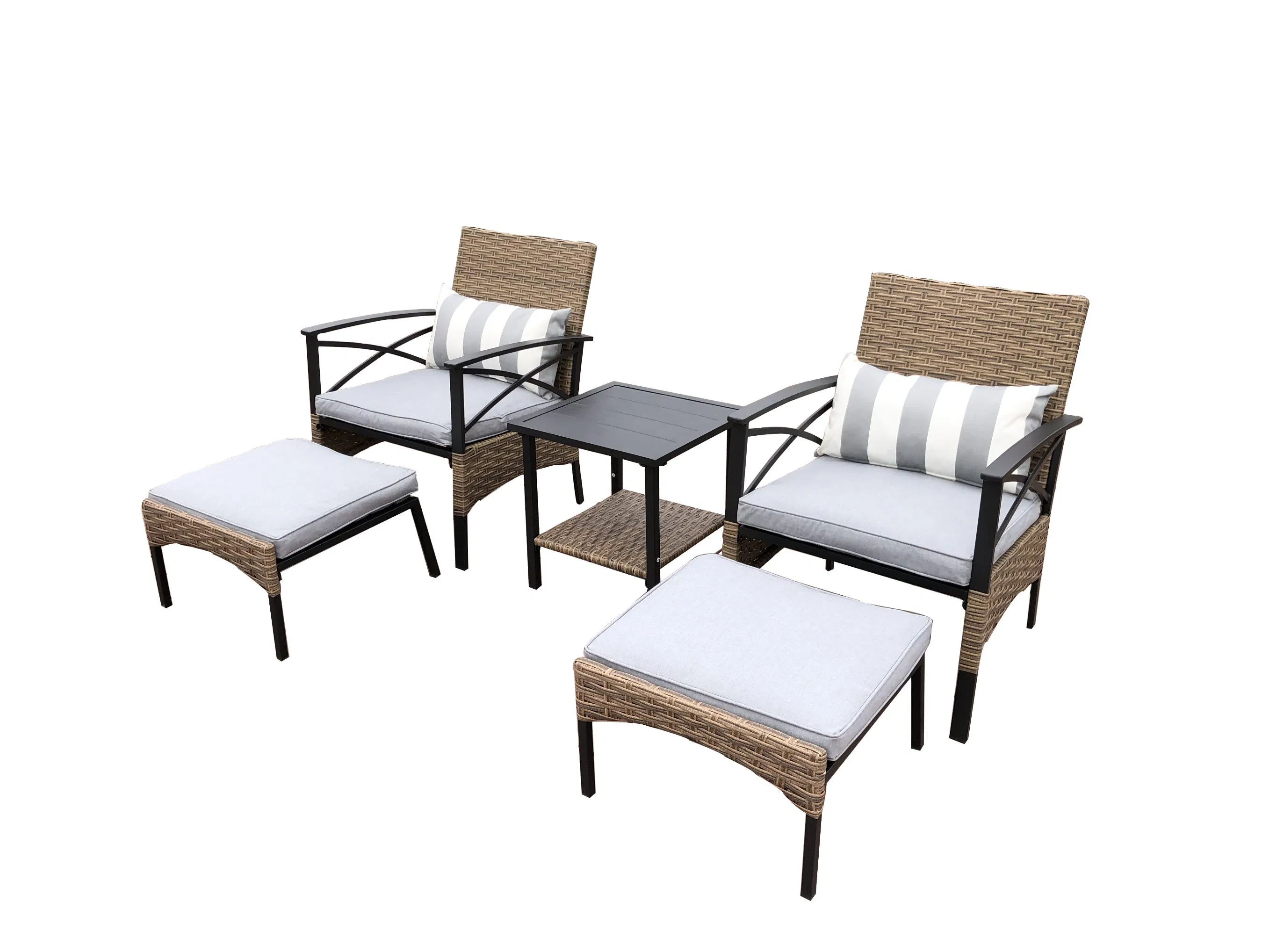 Outdoor Patio Kd 5PCS Rattan Bistro Sofa Set