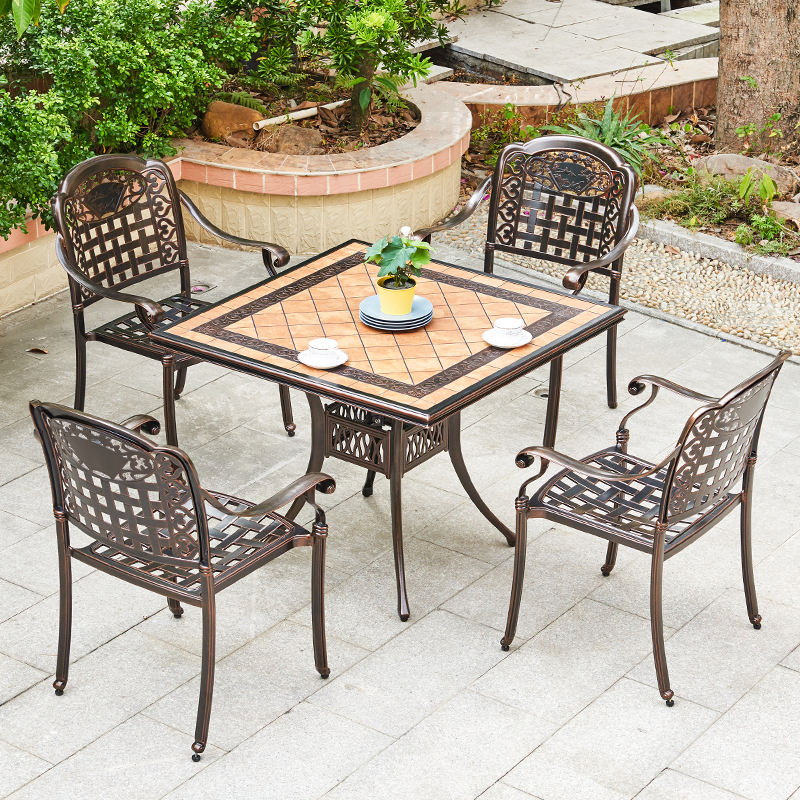 Hot Sales Outdoor Cast Aluminum Furniture Patio Garden Chair and Table for Restaurant