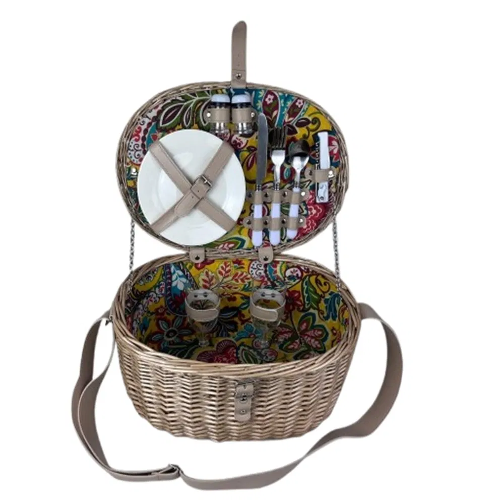 Christmas Hamper Outdoor Storage Baskets Wicker Rattan with Lid Picnic Basket