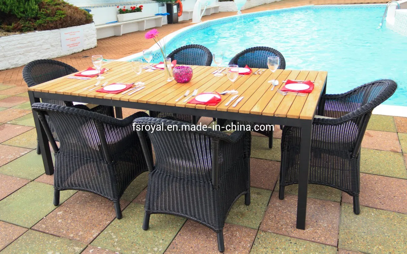 Contemporary Outdoor Dining Table Leisure Chair Garden Patio Restaurant Hotel Pool Side Teak Furniture