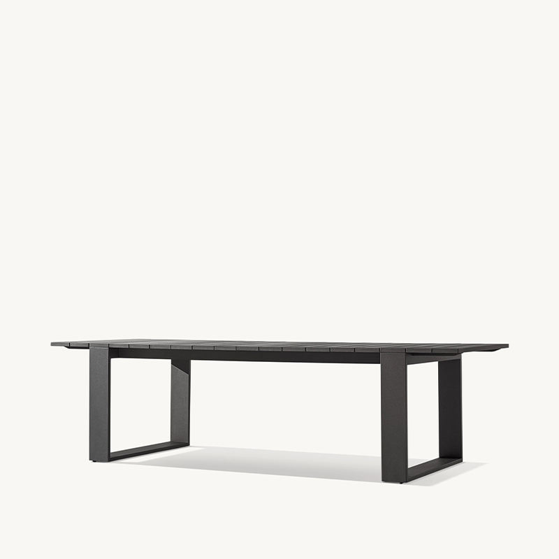 Luxury Black Aluminum Outdoor Dining Table Set for Villa Patio