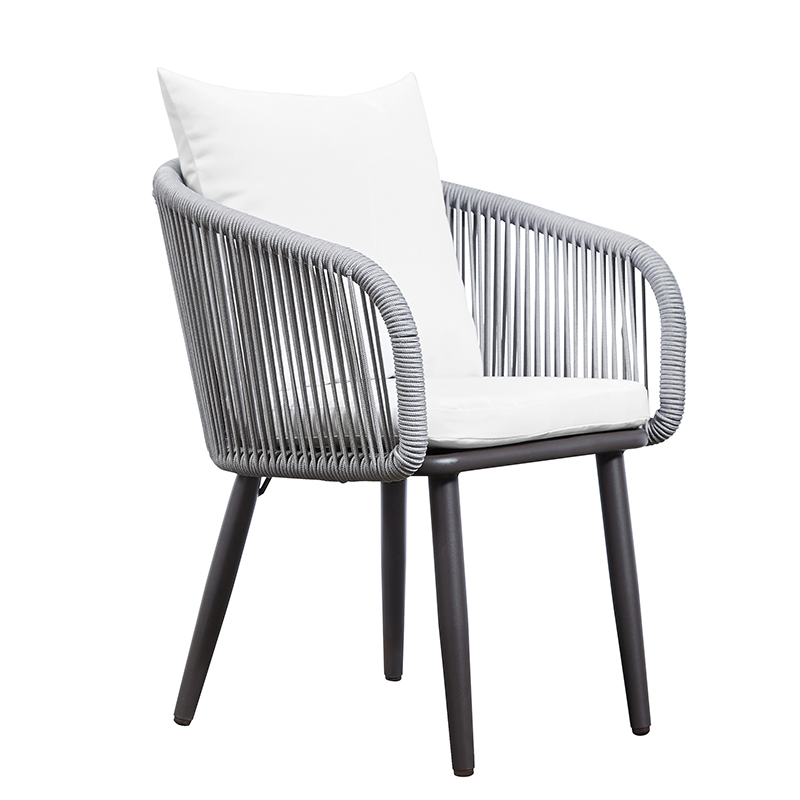 Aluminum Lounge Chair Restaurant Bistro Dining Set Outdoor Rope Chairs and Table